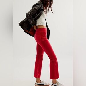 In my feelings crop slim velvet flare pants